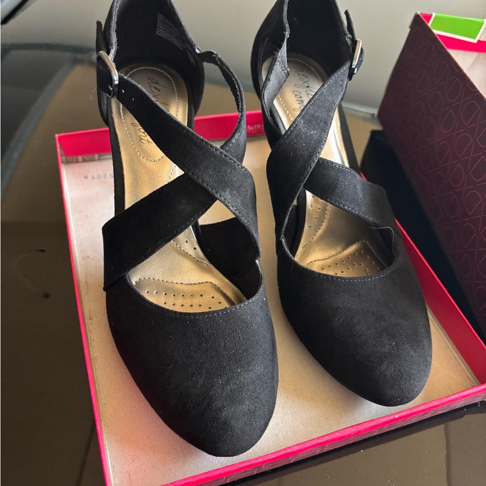 Payless Black Strappy Heels